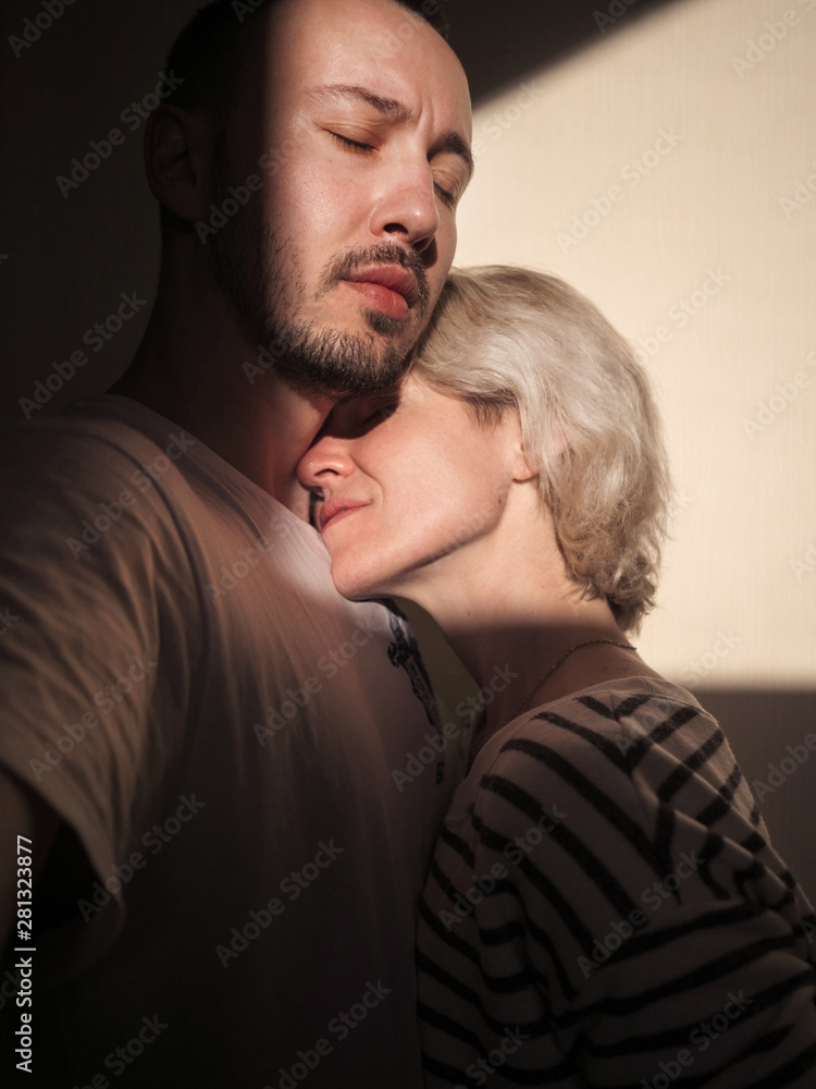 Loving couple in hug Loving couple in hug