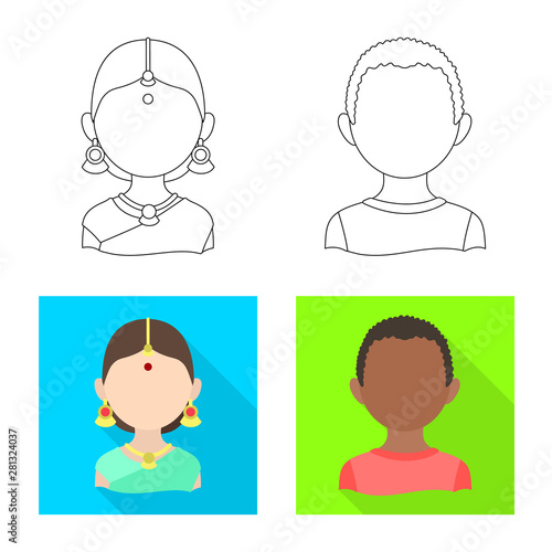 Isolated object of imitator and resident logo. Set of imitator and culture stock symbol for web.