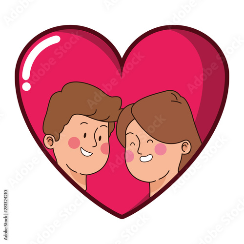 Teenagers boyfriend and girlfriend cartoon
