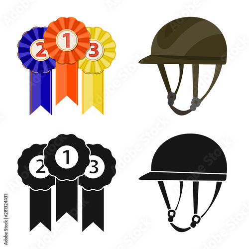 Isolated object of equipment and riding icon. Collection of equipment and competition vector icon for stock.