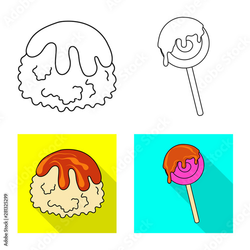 Vector design of confectionery and culinary logo. Collection of confectionery and product stock vector illustration.