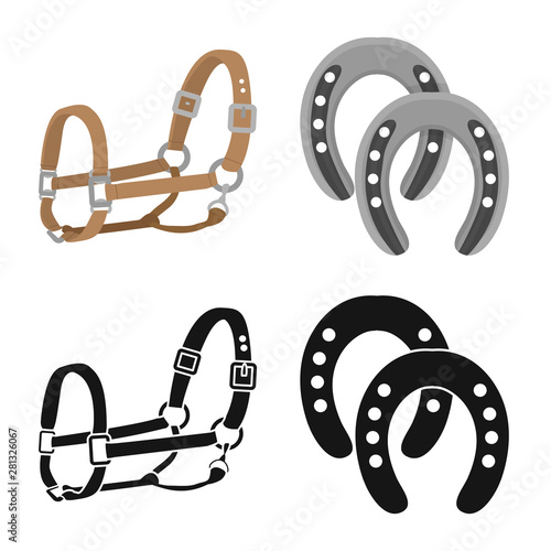Isolated object of equipment and riding logo. Collection of equipment and competition stock vector illustration.