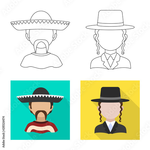 Vector design of imitator and resident symbol. Collection of imitator and culture vector icon for stock.