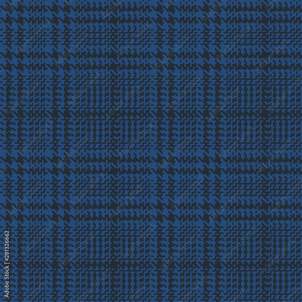 Blue glen check seamless pattern with black stripes Blue glen check seamless pattern with black stripes