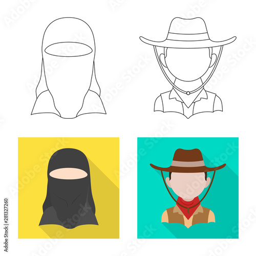 Isolated object of imitator and resident symbol. Set of imitator and culture stock symbol for web.
