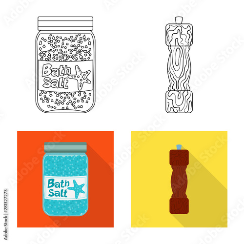 Vector illustration of cooking and sea icon. Set of cooking and baking stock vector illustration.