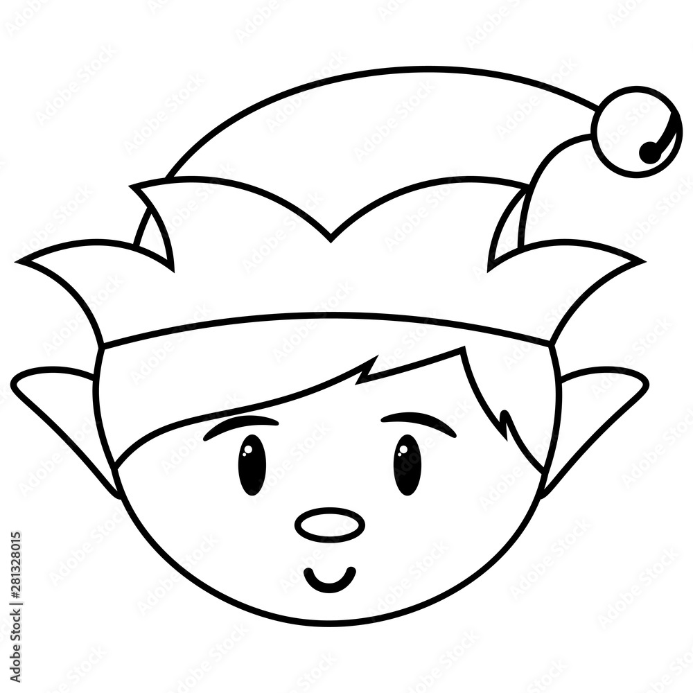 Vector cartoon santa's boy helper isolated