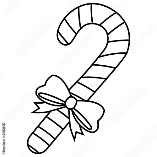 Vector cartoon candy cane isolated