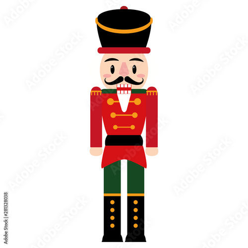 Принти на полотні Vector cartoon cute nutcracker isolated