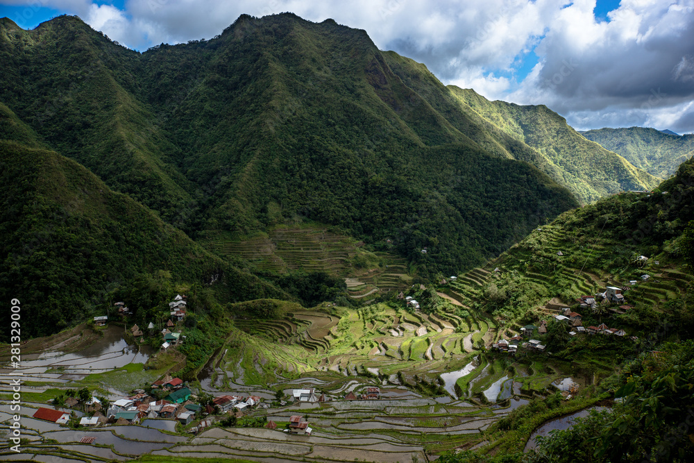 Rice terraces and Banaue village on Philippines