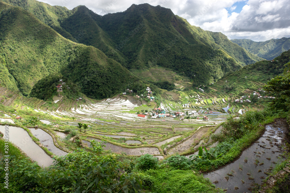 Rice terraces and Banaue village on Philippines Rice terraces and Banaue village on Philippines