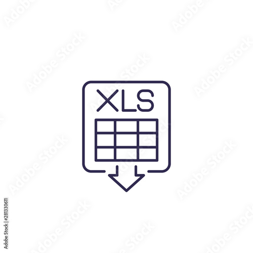 download xls document vector line icon