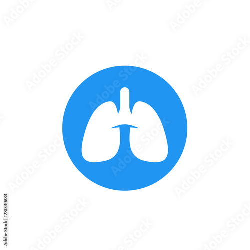 Lungs vector icon on white