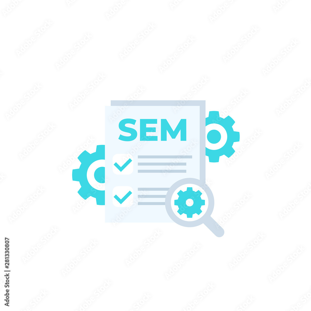 SEM, search engine marketing icon, vector design SEM, search engine marketing icon, vector design