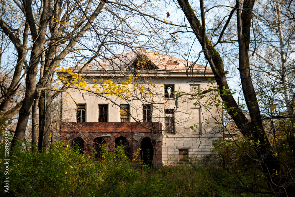 fragment of the abandoned ruined Manor of Pushchino - on - Oka, Moscow region, Serpukhov district