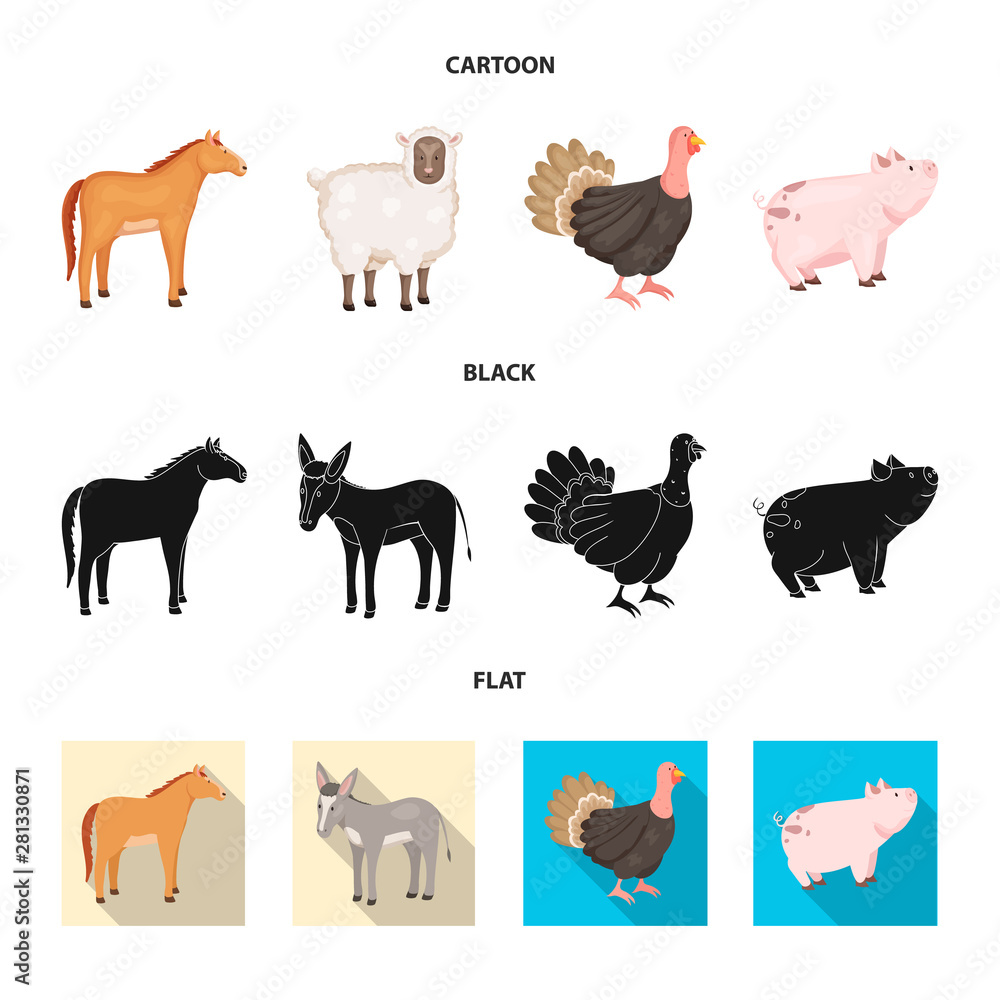 Isolated object of breeding and kitchen sign. Set of breeding and organic vector icon for stock.