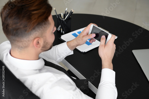 Carefree businessman with m...