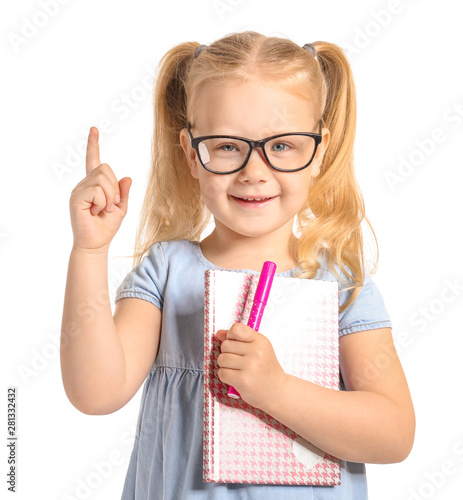 Portrait of smart little gi...