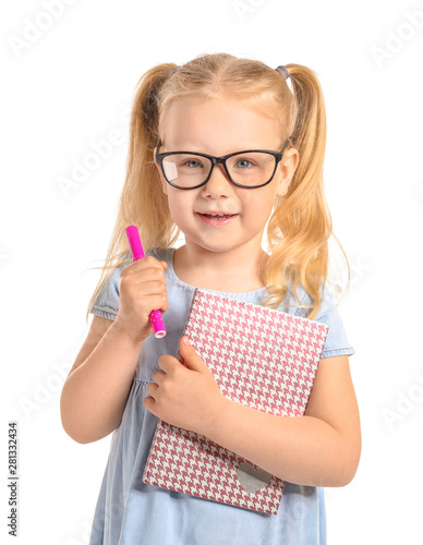 Portrait of smart little gi...