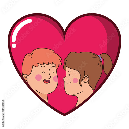 Teenagers boyfriend and girlfriend cartoon