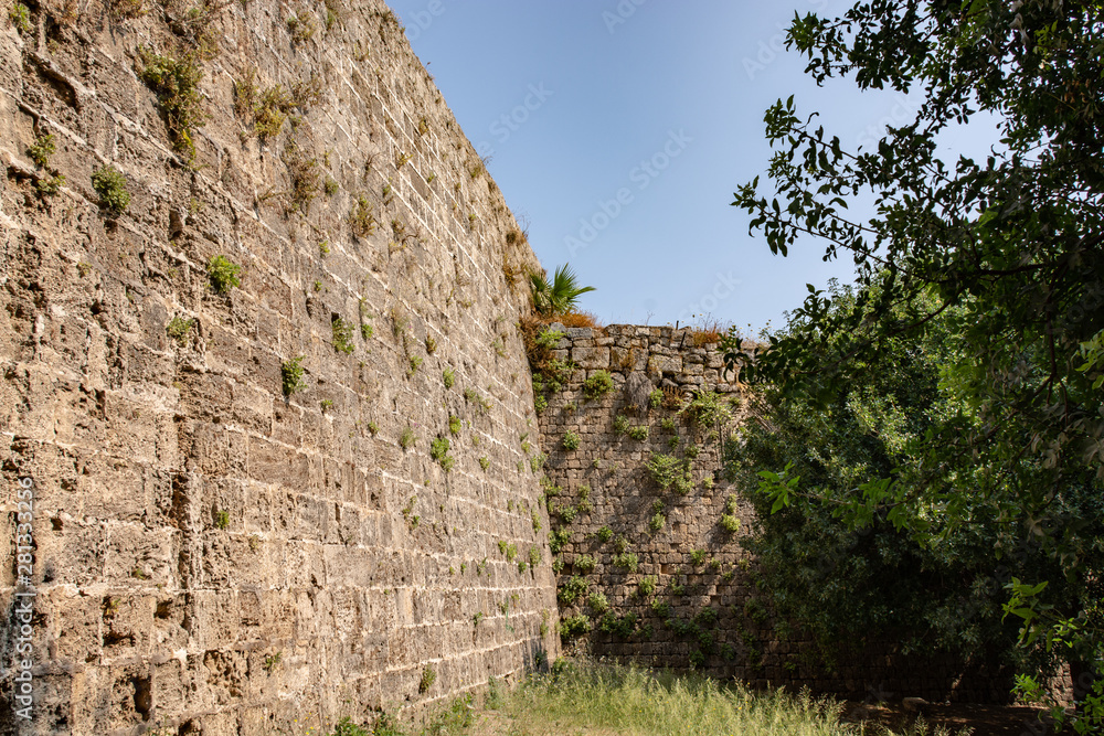 Fototapeta premium Defensive ditch along the wall of the old town