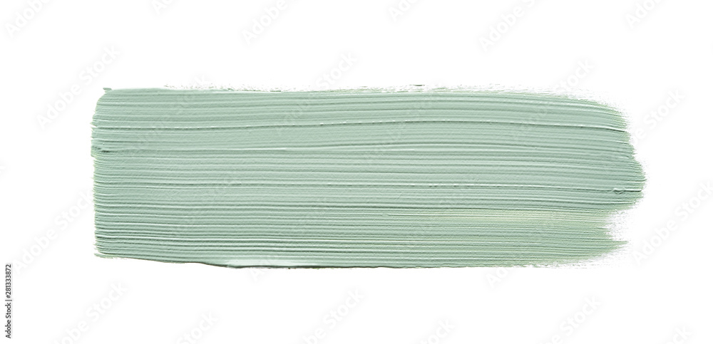 Gently green strokes and texture of face cream or acrylic paint isolated on white background Gently green strokes and texture of face cream or acrylic paint isolated on white background