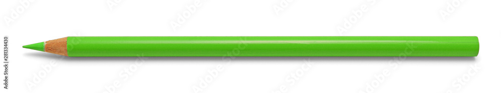 Crayon de couleur vert isolé fond blanc rentrée scolaire Crayon de couleur vert isolé fond blanc rentrée scolaire