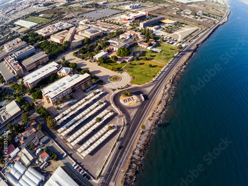Aerial view of the University of Almeria in Spain, photographed with a drone