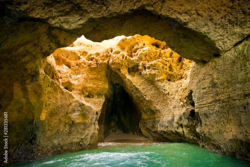Portugal cave - view from the ocean
