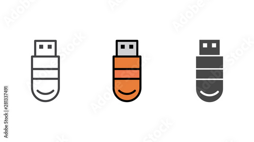 Pen drive vector icon sign symbol