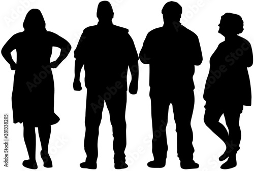 Group of people. Crowd of people silhouettes.
