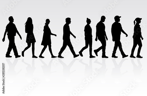 Group of people. Crowd of people silhouettes.