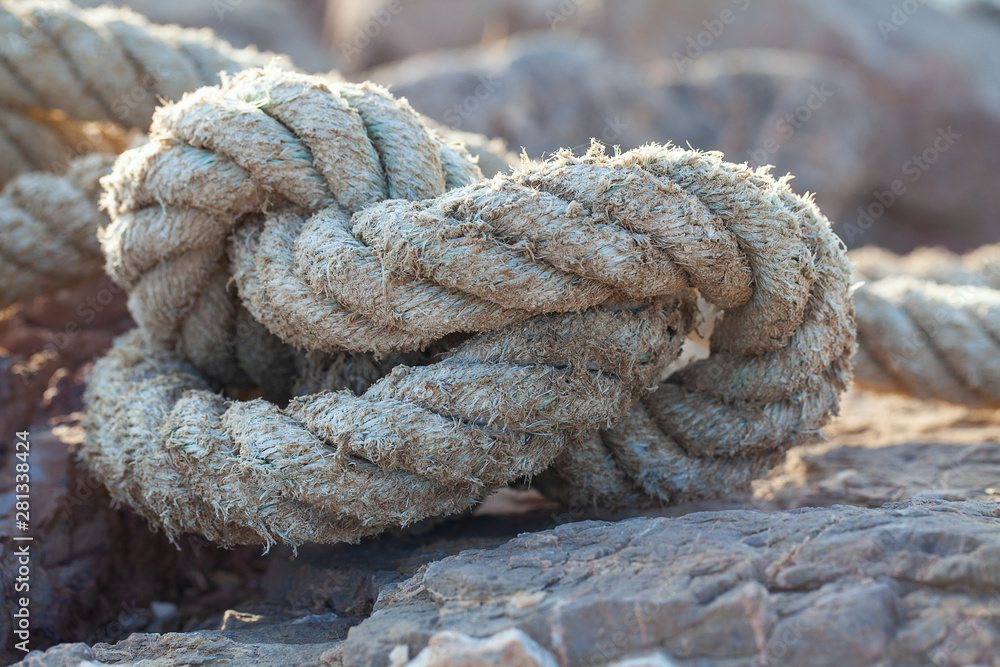 naval rope on a pier naval rope on a pier