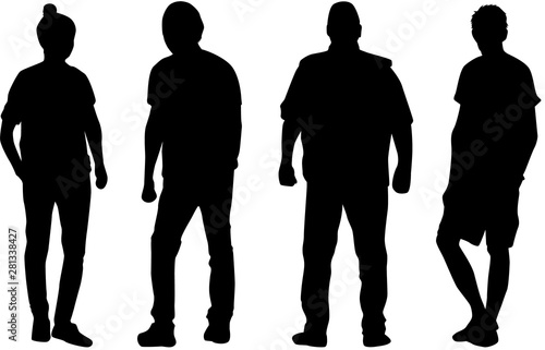 Group of people. Crowd of people silhouettes.