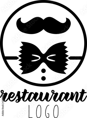 Restaurant Italian Waiter Bow Tie Logo Vector
