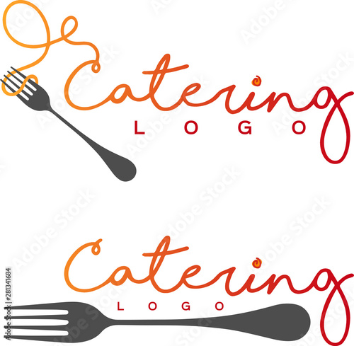 Restaurant Catering Spaghetti Fork Logo