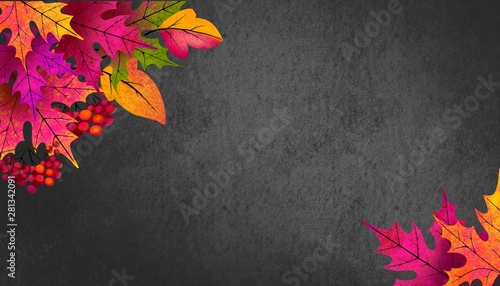 Autumn leaves. Autumn background with space for text. 