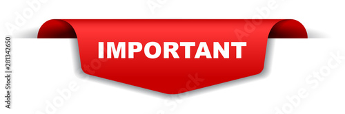 red vector banner important