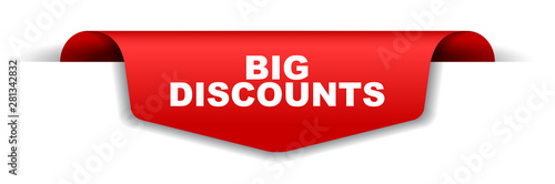 red vector banner big discounts