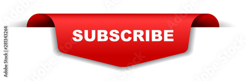 red vector banner subscribe