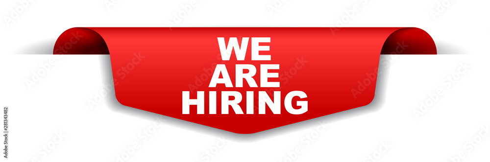 red vector banner we are hiring