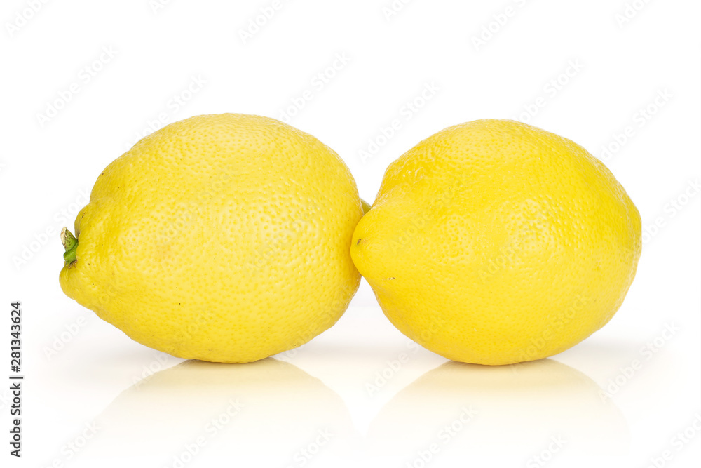 Group of two whole fresh yellow lemon isolated on white background Group of two whole fresh yellow lemon isolated on white background