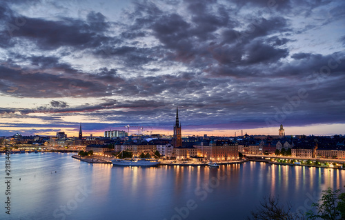 Riddarholmen in Stockholm at sunset