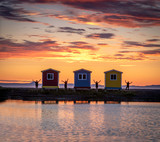 Jellybean Cabins at Sunset in Newfoundland