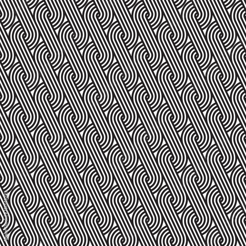 Seamless Art Deco curling wave pattern background
