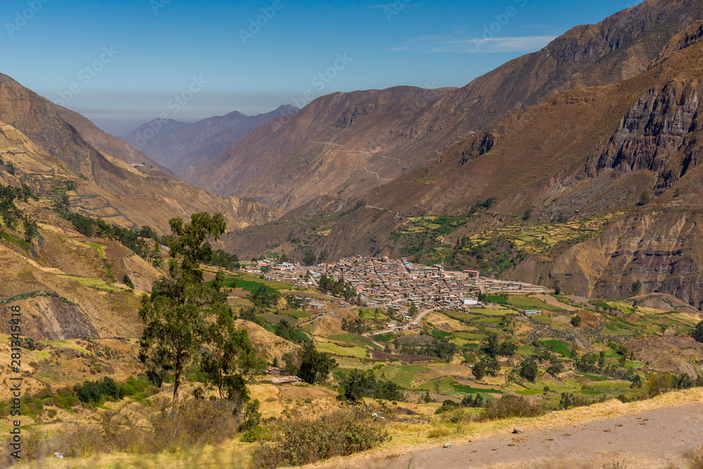View of Canta city, a little town at 60 miles of Lima, Peru.