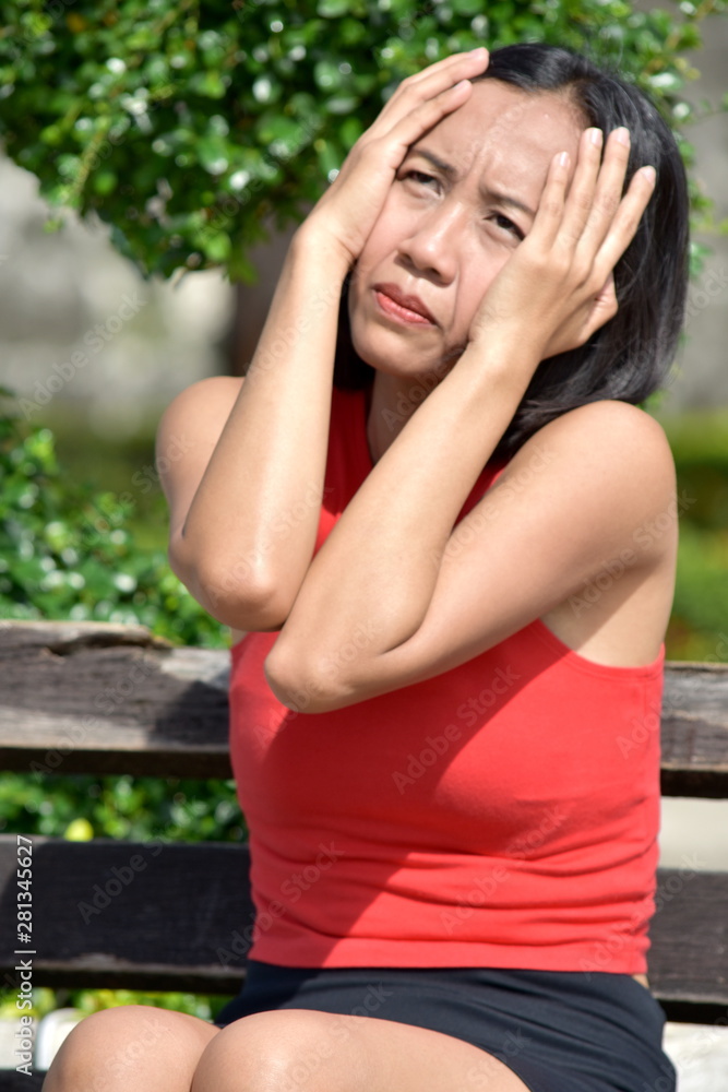 A Stressed Filipina Woman