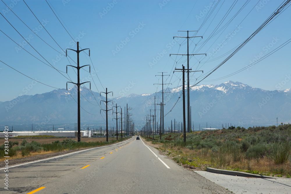 Fototapeta premium mountain sandy snow rocky coal black beige white salt lake city mineral natural resources