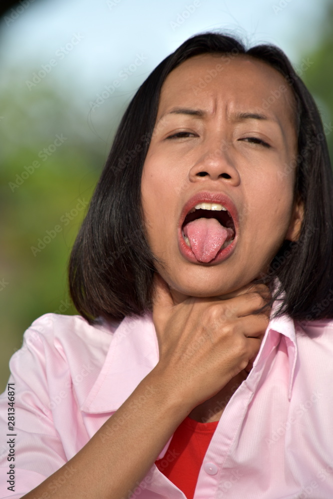 Choking Youthful Asian Female Choking Youthful Asian Female
