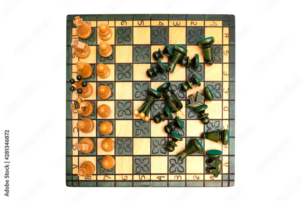 chess board game isolate on white background - with clipping path chess board game isolate on white background - with clipping path